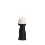 Mercana Quadir Short Matte Black Metal Candle Holder