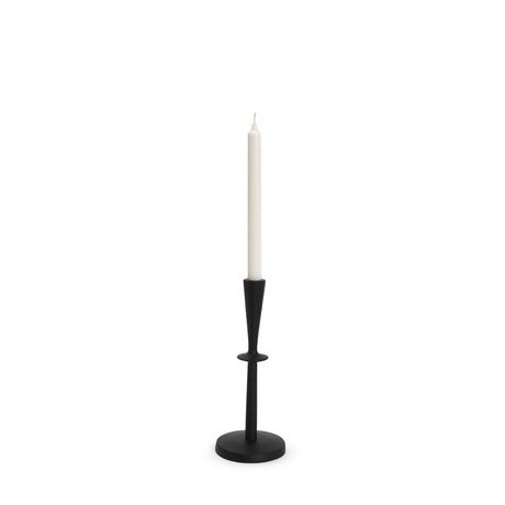 Mercana Qwin Matte Black Cast Aluminum Short Candle Holder