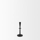 Mercana Qwin Matte Black Cast Aluminum Short Candle Holder