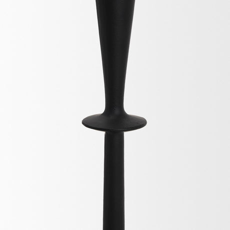 Mercana Qwin Matte Black Cast Aluminum Short Candle Holder