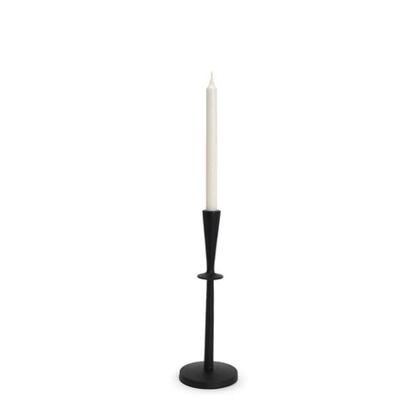 Mercana Qwin Matte Black Cast Aluminum Medium Candle Holder