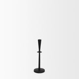 Mercana Qwin Matte Black Cast Aluminum Medium Candle Holder