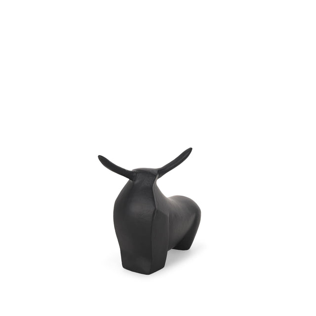 Mercana Radu Small Matte Black Metal Bull Decorative Object