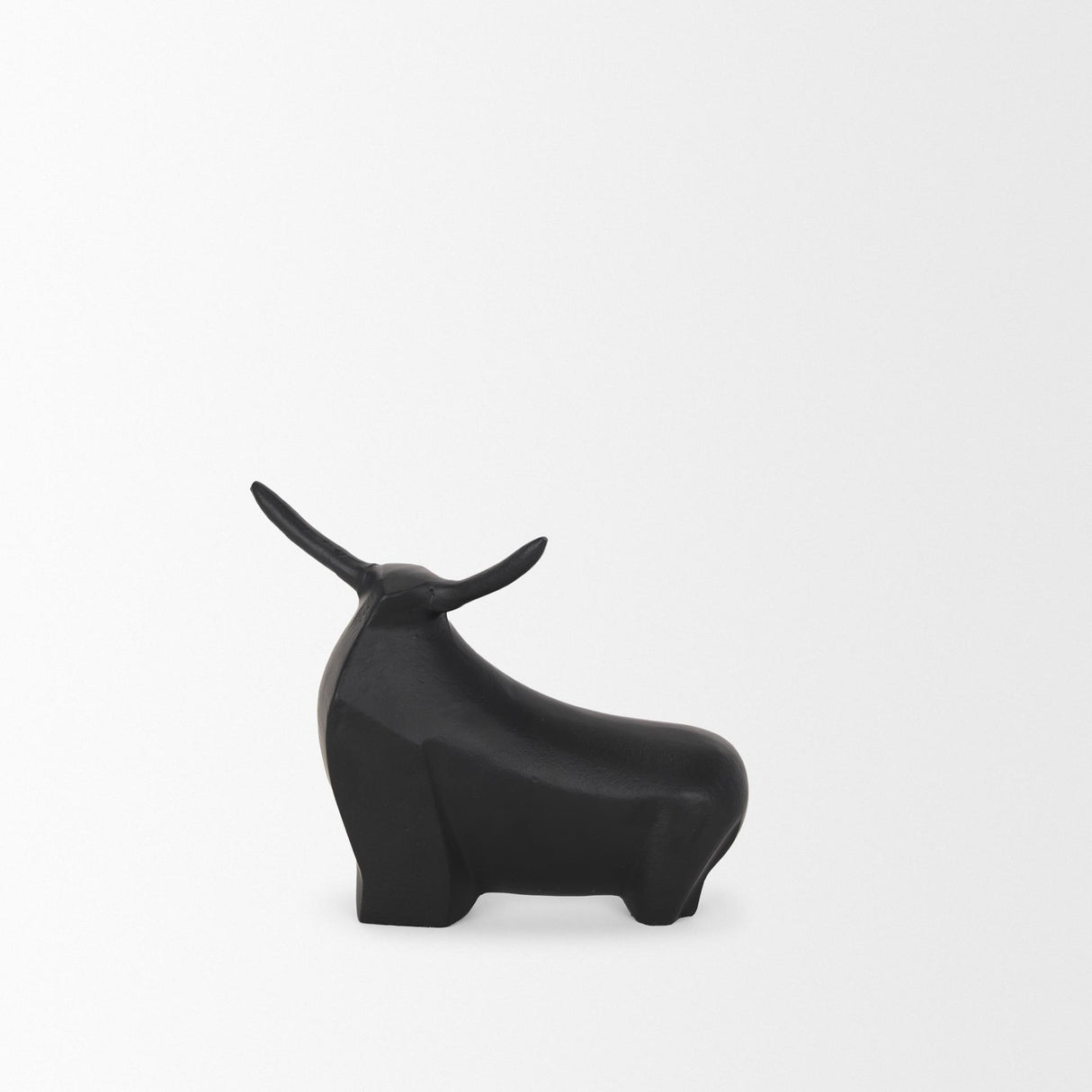 Mercana Radu Small Matte Black Metal Bull Decorative Object