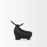 Mercana Radu Small Matte Black Metal Bull Decorative Object