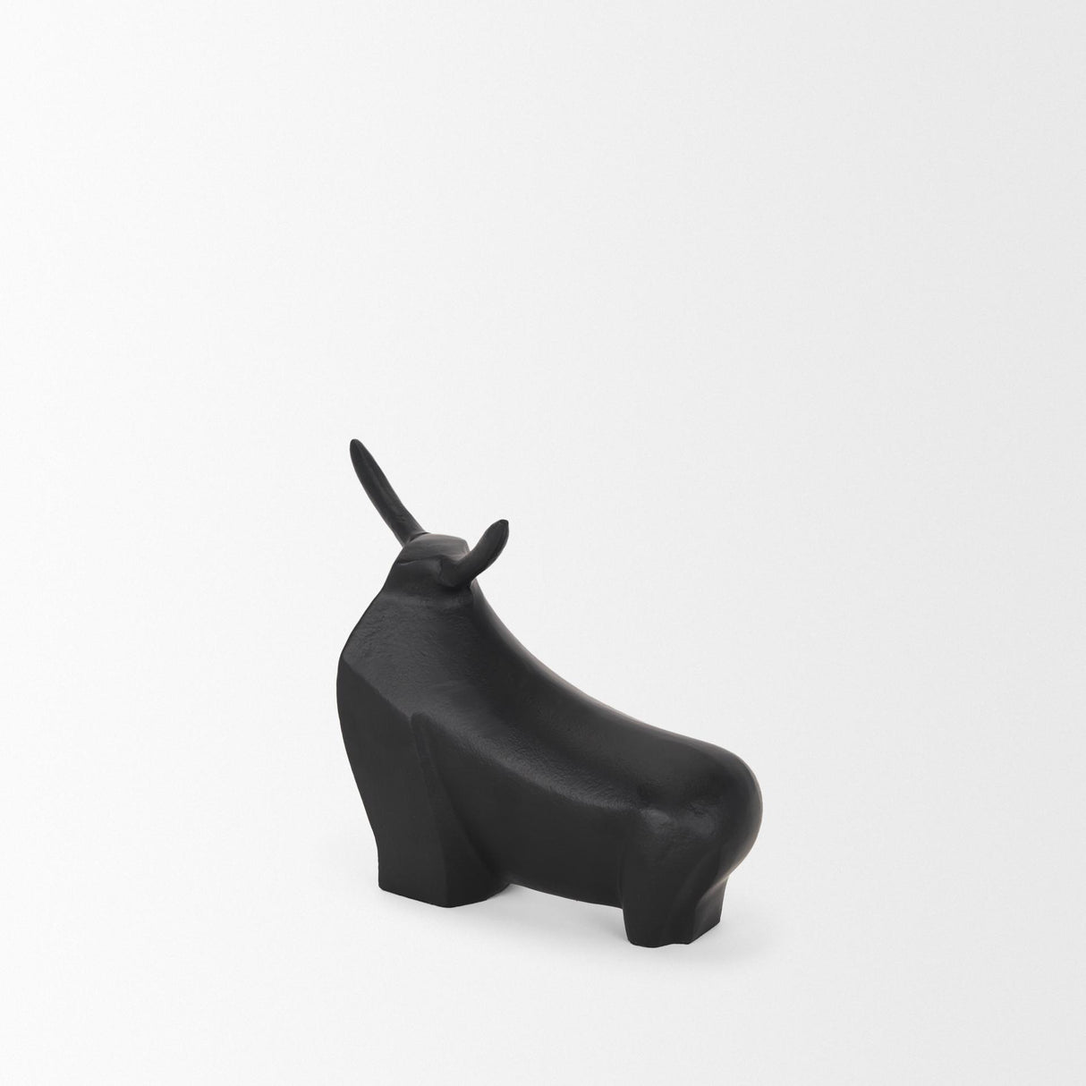 Mercana Radu Small Matte Black Metal Bull Decorative Object