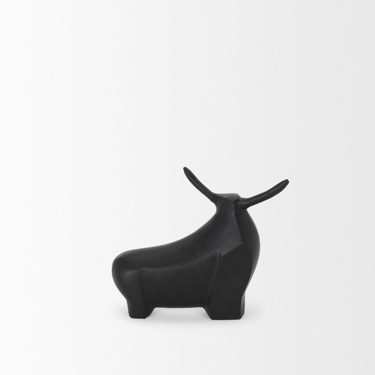 Mercana Radu Small Matte Black Metal Bull Decorative Object