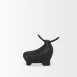 Mercana Radu Small Matte Black Metal Bull Decorative Object