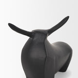 Mercana Radu Small Matte Black Metal Bull Decorative Object