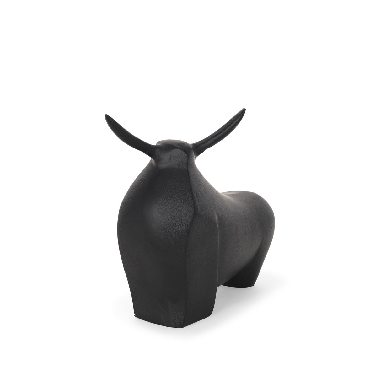 Mercana Radu Large Matte Black Metal Bull Decorative Object