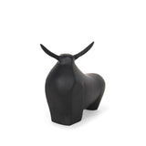 Mercana Radu Large Matte Black Metal Bull Decorative Object