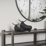 Mercana Radu Large Matte Black Metal Bull Decorative Object