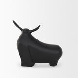 Mercana Radu Large Matte Black Metal Bull Decorative Object