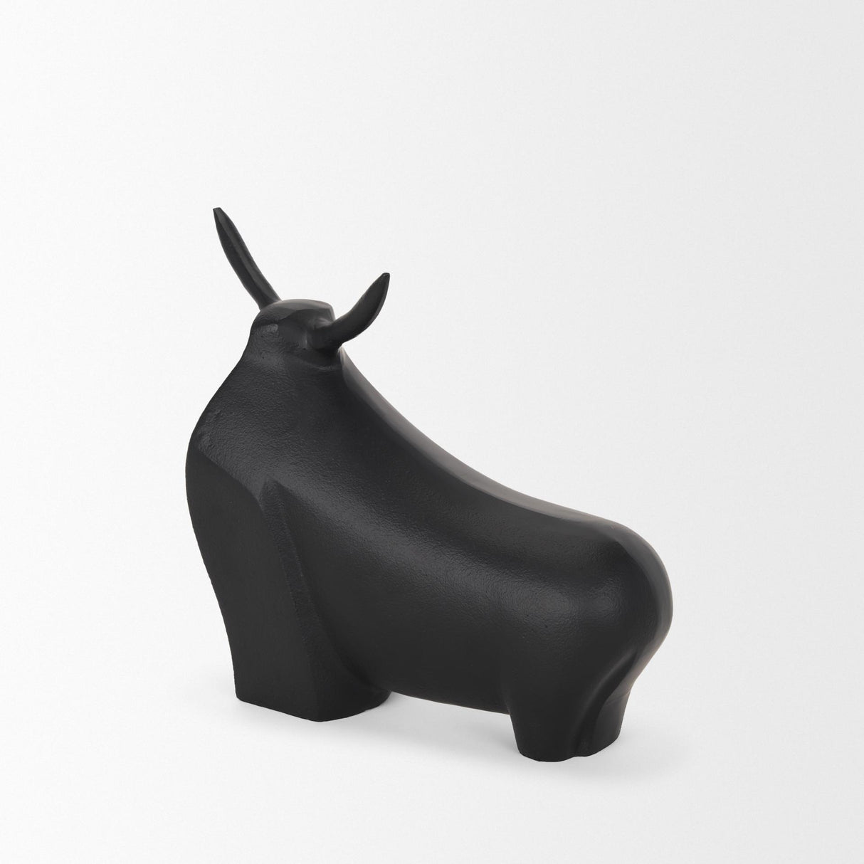 Mercana Radu Large Matte Black Metal Bull Decorative Object