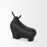Mercana Radu Large Matte Black Metal Bull Decorative Object