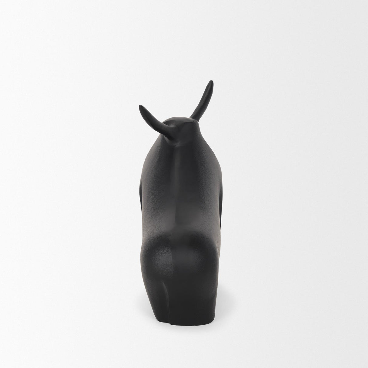 Mercana Radu Large Matte Black Metal Bull Decorative Object