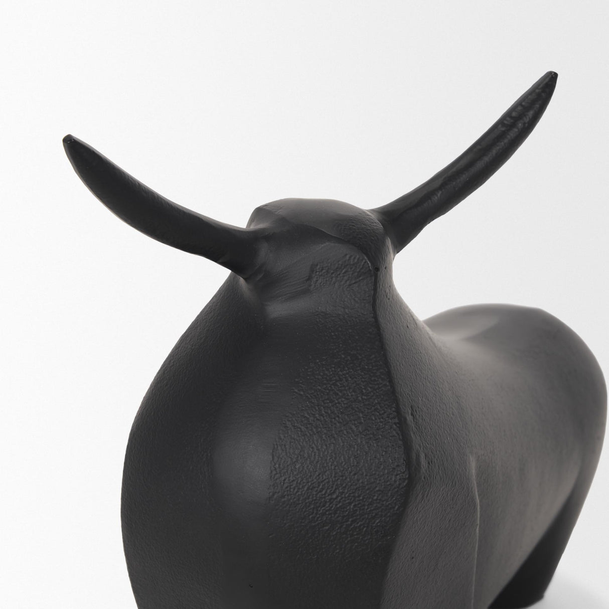 Mercana Radu Large Matte Black Metal Bull Decorative Object
