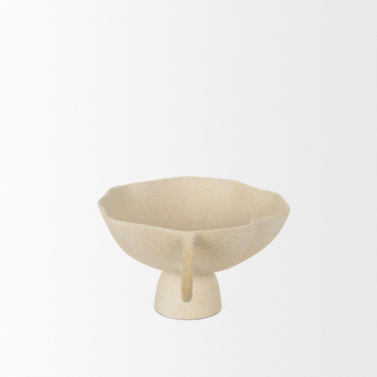 Mercana Radka Beige Textured Small Metal Decorative Bowl