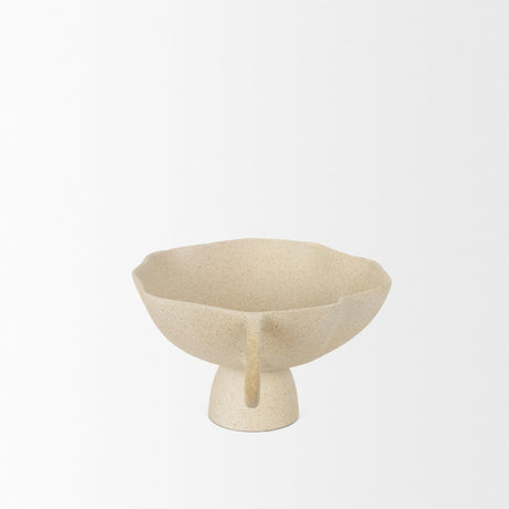 Mercana Radka Beige Textured Small Metal Decorative Bowl