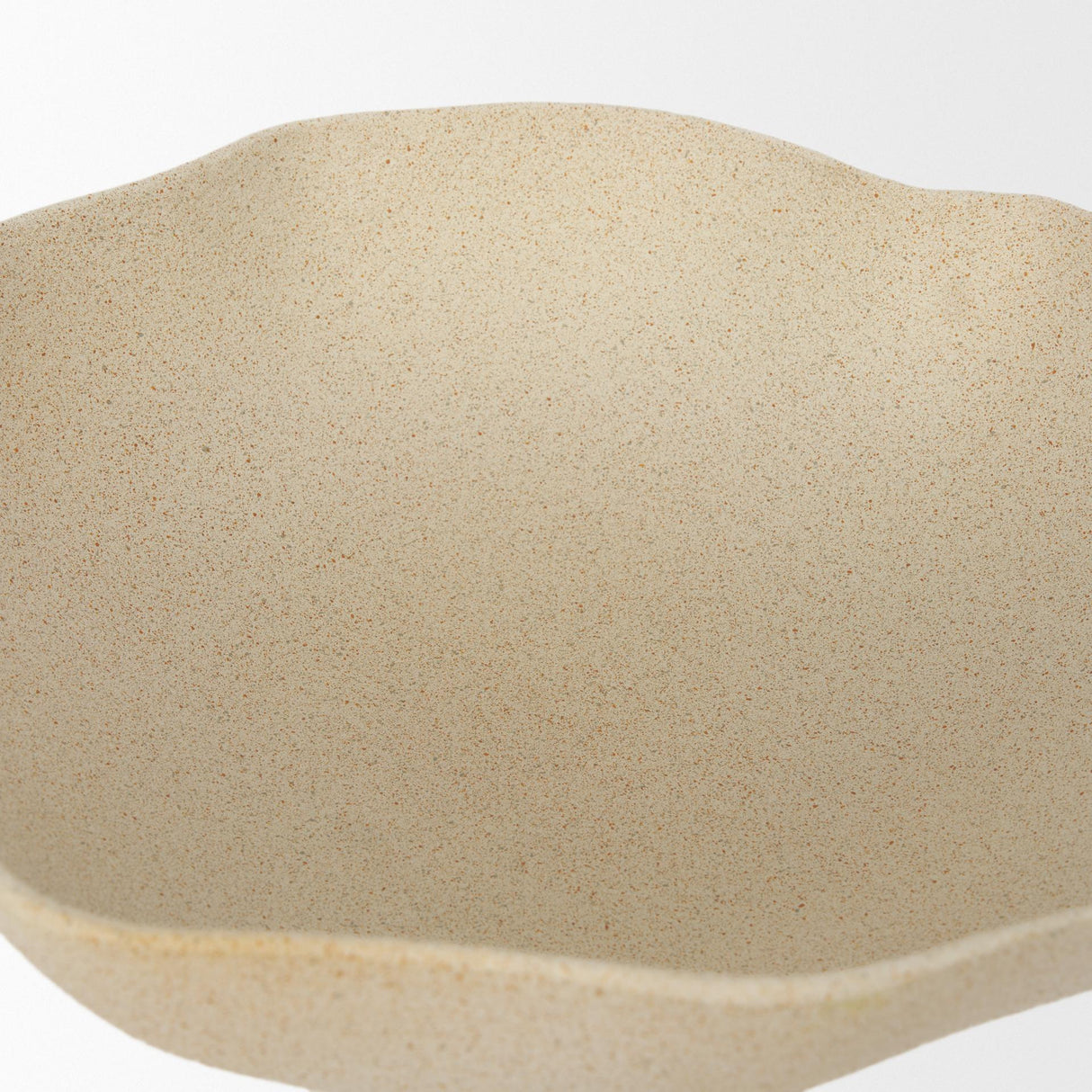 Mercana Radka Beige Textured Large Metal Decorative Bowl