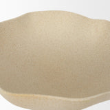 Mercana Radka Beige Textured Large Metal Decorative Bowl