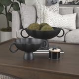 Mercana Radka Large Matte Black Metal Decorative Bowl