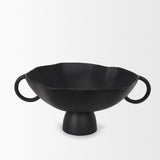 Mercana Radka Large Matte Black Metal Decorative Bowl