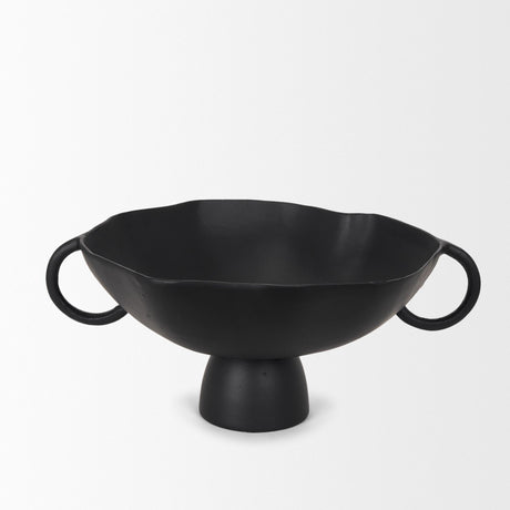 Mercana Radka Large Matte Black Metal Decorative Bowl