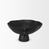 Mercana Radka Large Matte Black Metal Decorative Bowl