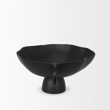 Mercana Radka Large Matte Black Metal Decorative Bowl