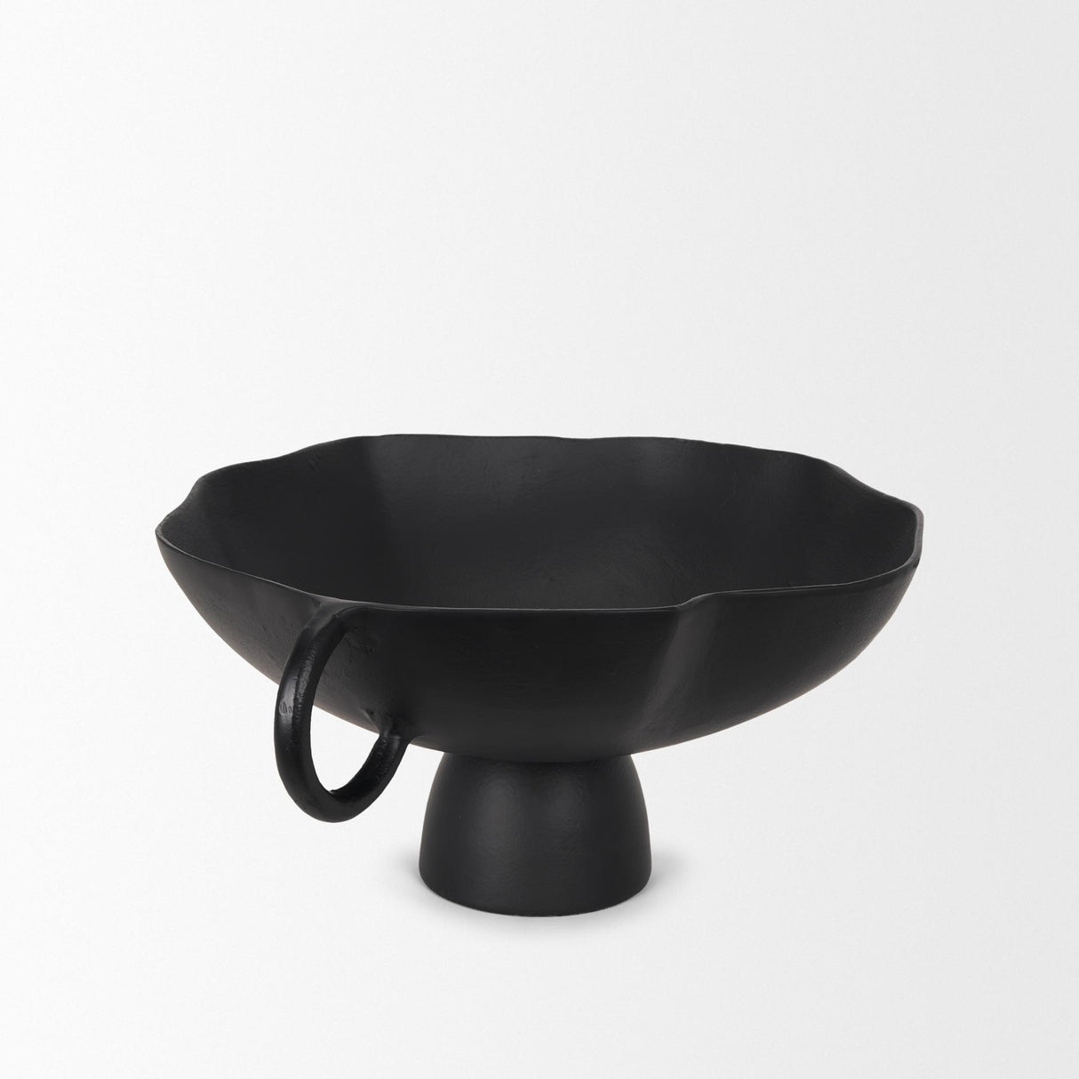 Mercana Radka Large Matte Black Metal Decorative Bowl