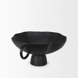 Mercana Radka Large Matte Black Metal Decorative Bowl