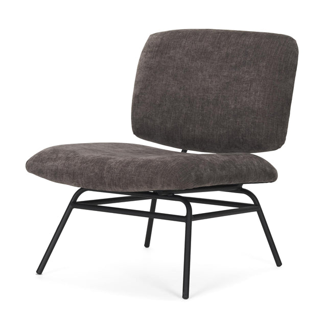 Mercana Nora Charcoal Fabric w/ Matte Black Metal Legs Accent Chair