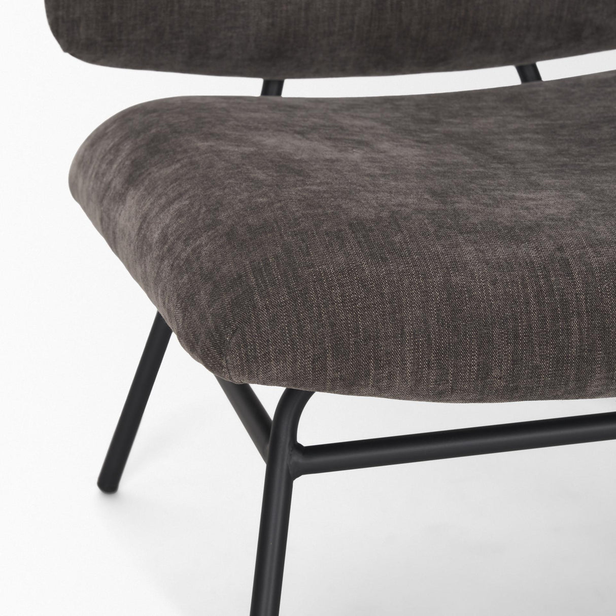 Mercana Nora Charcoal Fabric w/ Matte Black Metal Legs Accent Chair