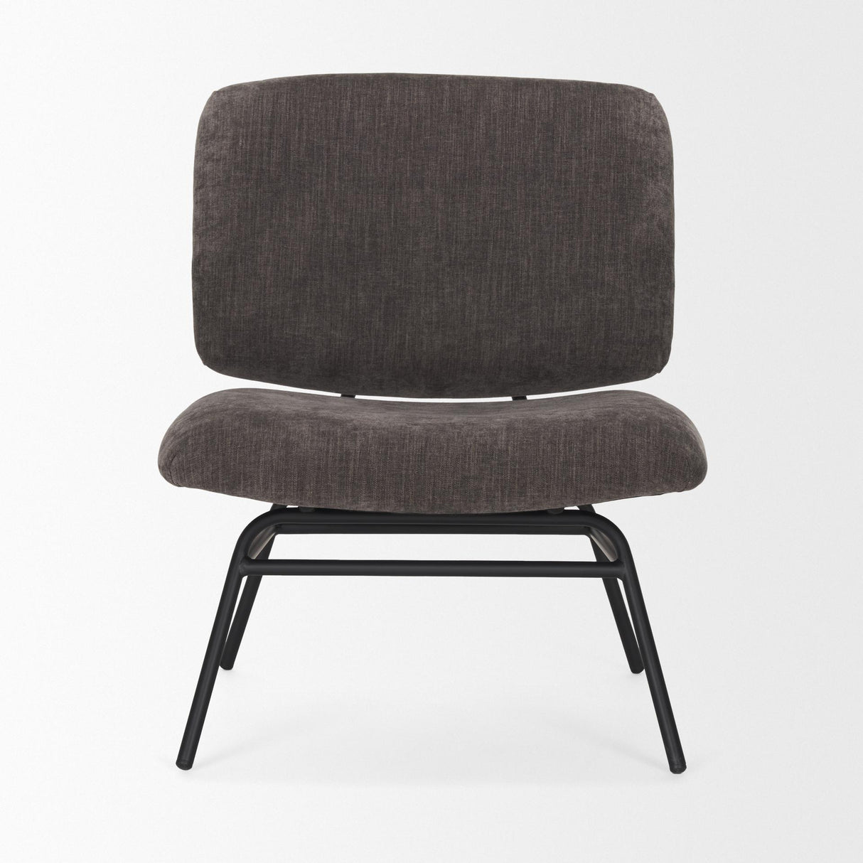 Mercana Nora Charcoal Fabric w/ Matte Black Metal Legs Accent Chair
