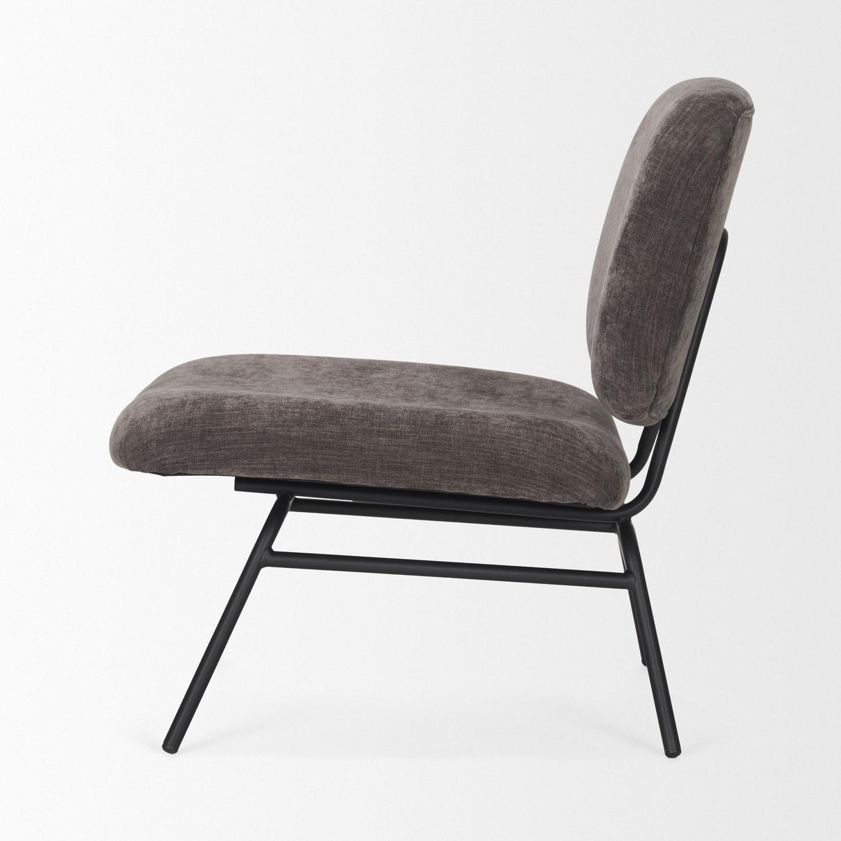 Mercana Nora Charcoal Fabric w/ Matte Black Metal Legs Accent Chair