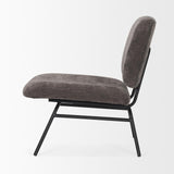 Mercana Nora Charcoal Fabric w/ Matte Black Metal Legs Accent Chair
