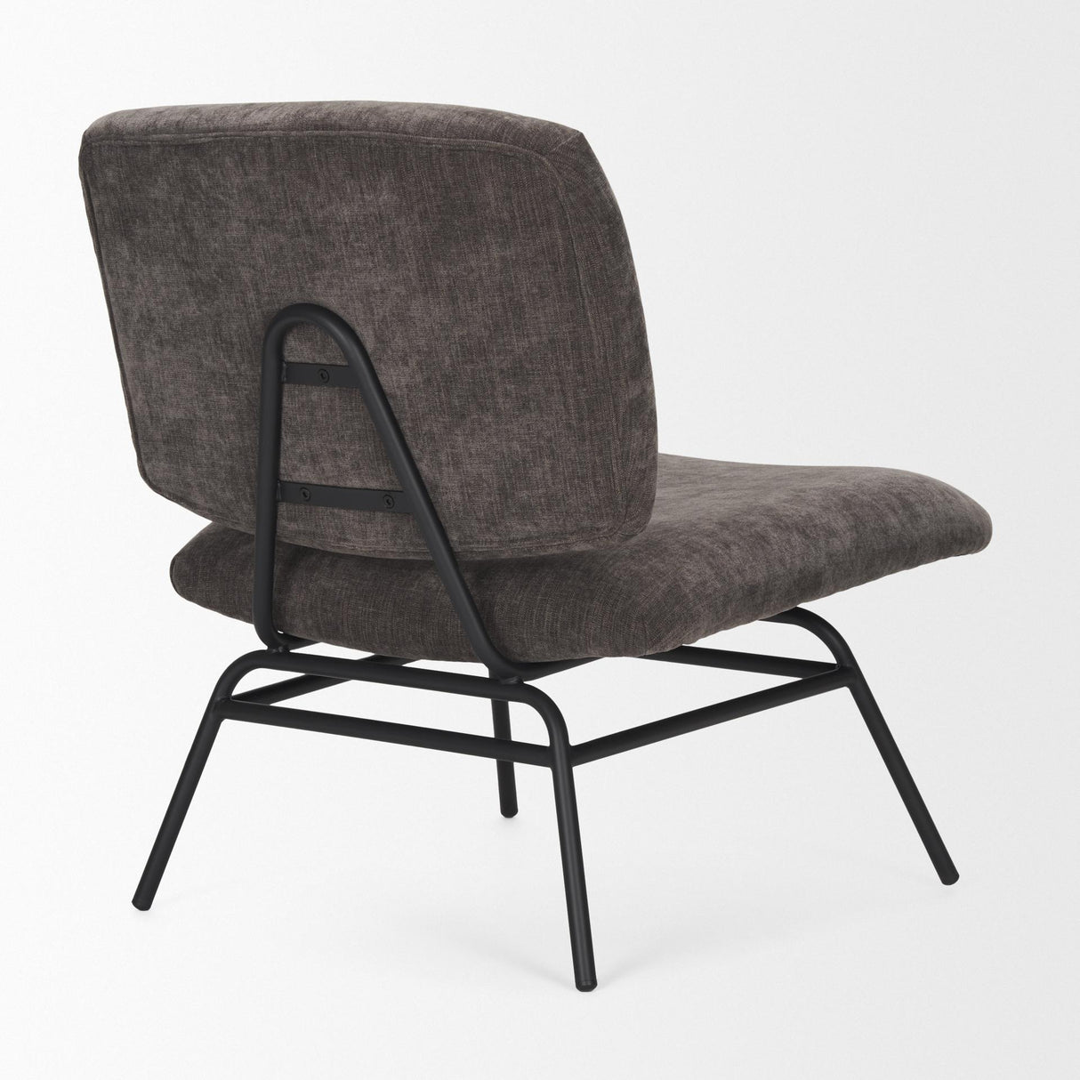 Mercana Nora Charcoal Fabric w/ Matte Black Metal Legs Accent Chair