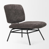 Mercana Nora Charcoal Fabric w/ Matte Black Metal Legs Accent Chair
