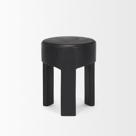 Mercana Riya Solid Black Wooden Stool