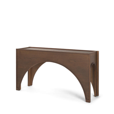 Mercana Laraya Dark Brown Wood Arched Console Table