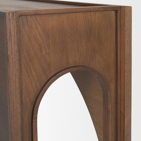 Mercana Laraya Dark Brown Wood Arched Console Table
