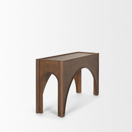 Mercana Laraya Dark Brown Wood Arched Console Table