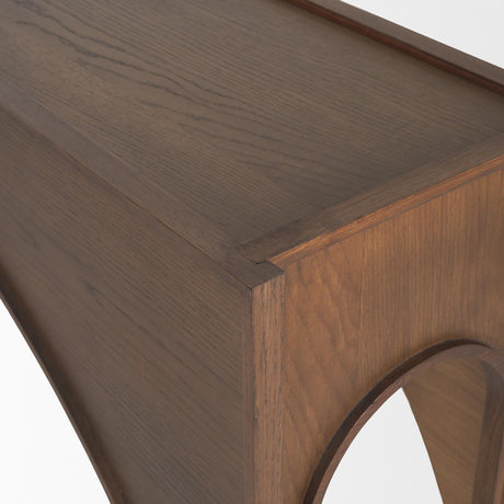 Mercana Laraya Dark Brown Wood Arched Console Table