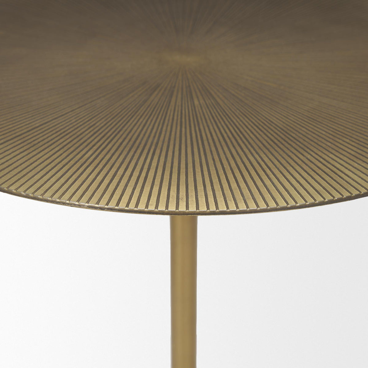 Mercana Rini Gold Metal and White Marble Accent Table