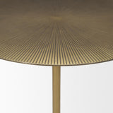 Mercana Rini Gold Metal and White Marble Accent Table