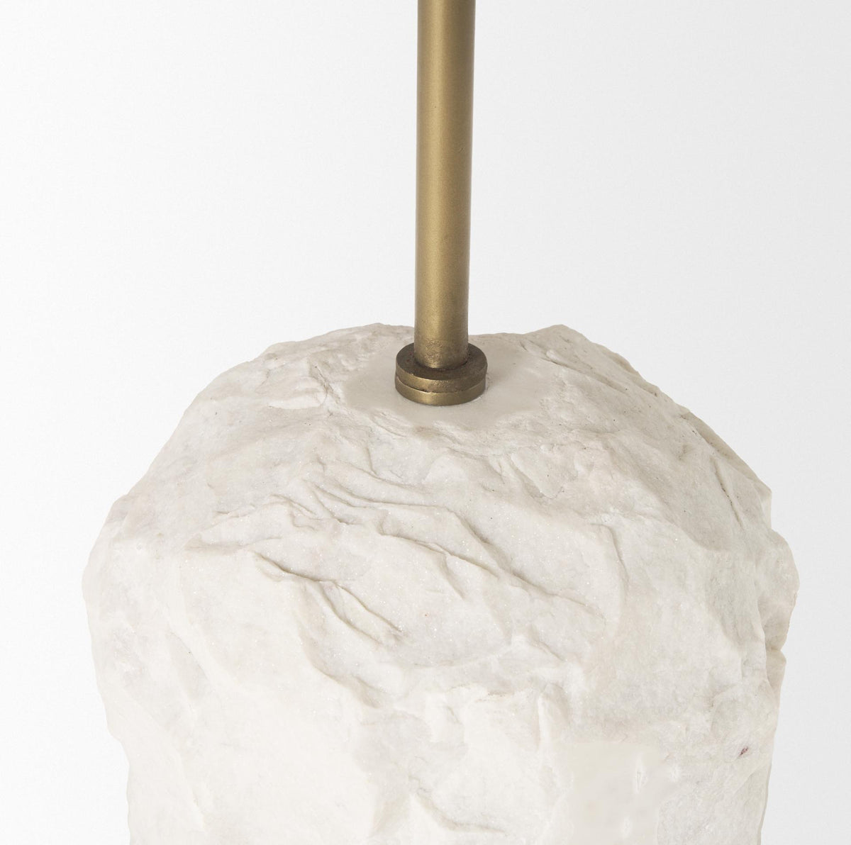 Mercana Rini Gold Metal and White Marble Accent Table