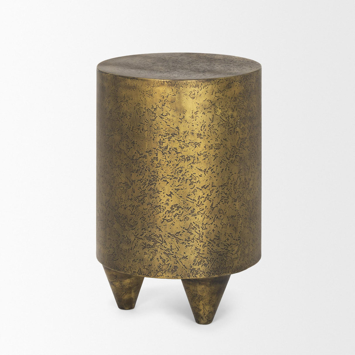 Mercana Rosh Textured Gold Metal w/ Acid Wash Accent Table