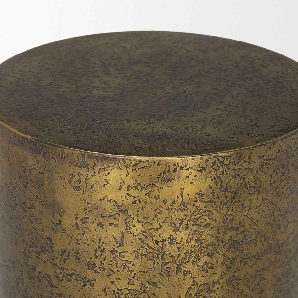 Mercana Rosh Textured Gold Metal w/ Acid Wash Accent Table