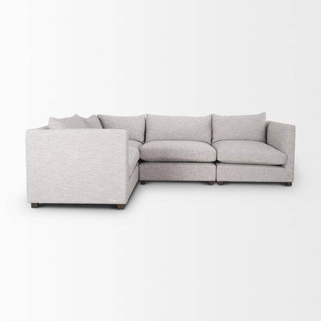 Mercana Halston 4 Piece Light Grey Sectional Sofa Set